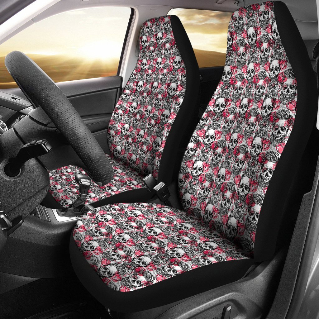 Mexican Rose Skull Pet Car Seat Cover
