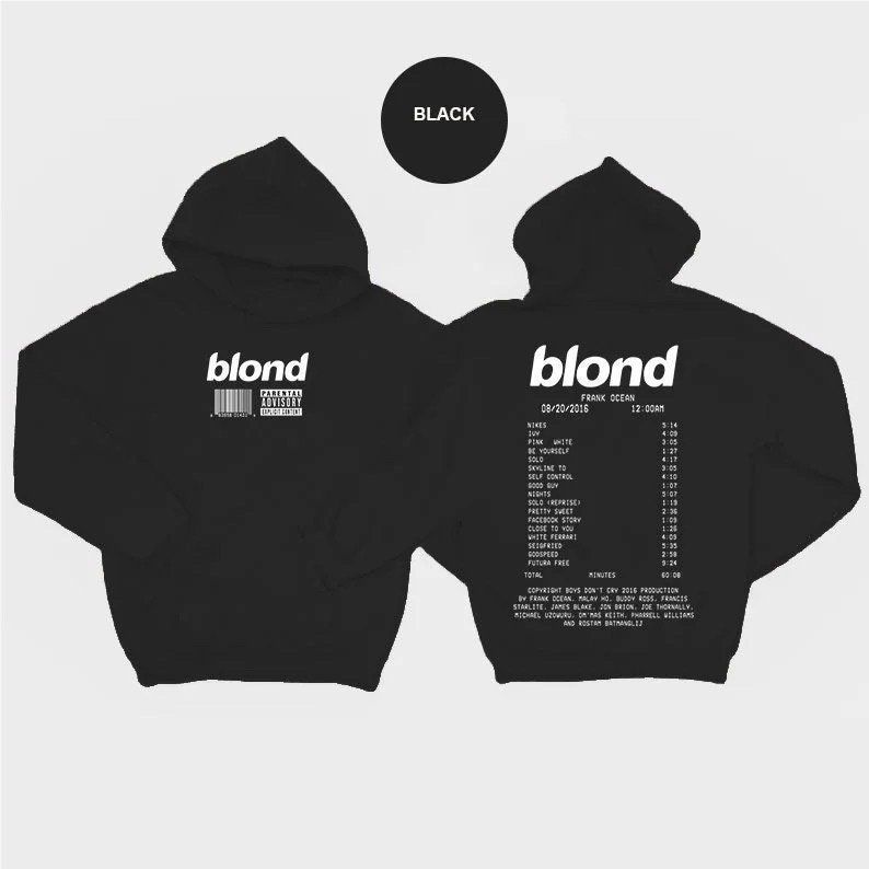 Fr*nk Blond Ocean Round Neck Unisex Hoodie, Blond sound track hoodie, Blond Album fashionstation 0608 3274