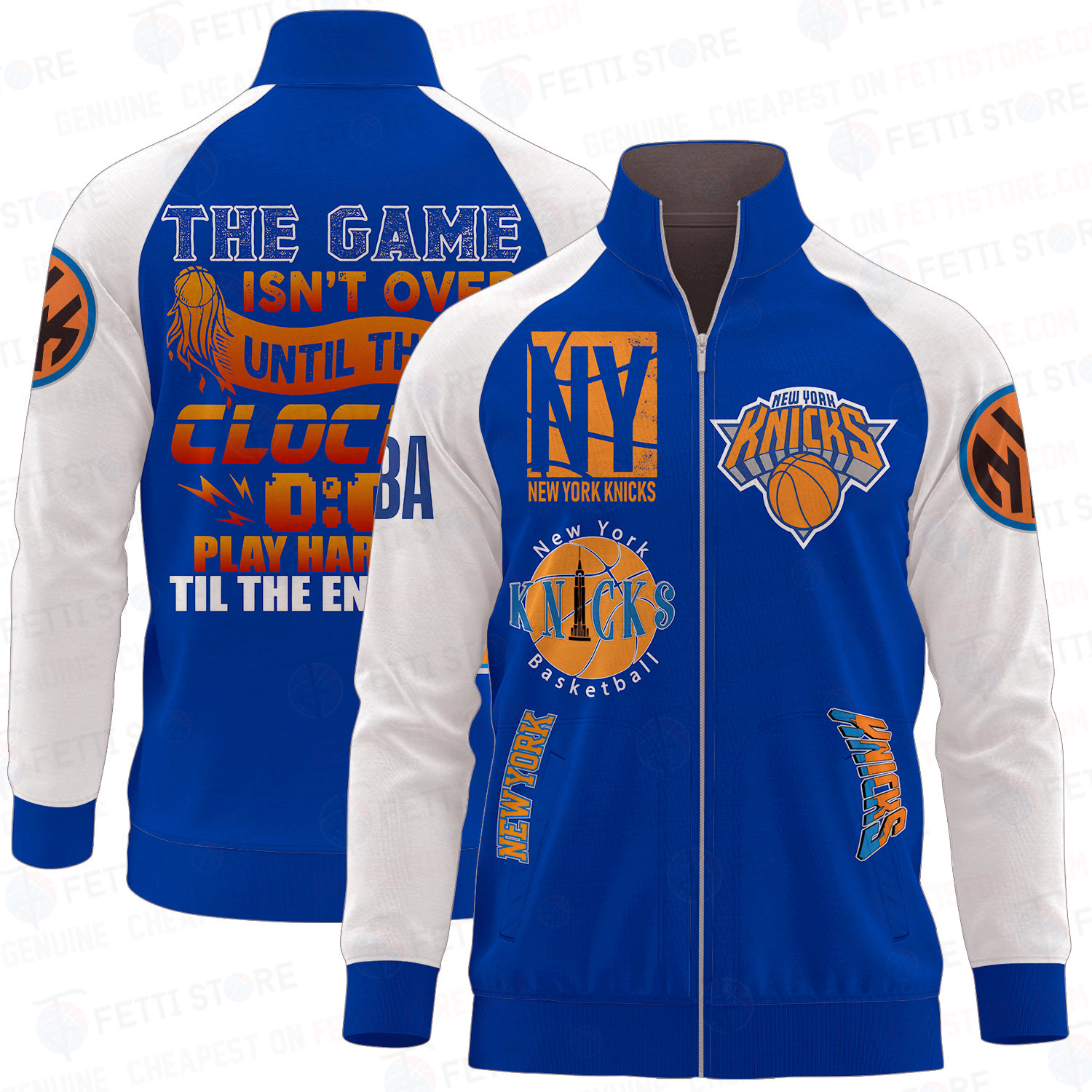 New York Knicks National Basketball Association Stand Collar Zipper Jacket STM