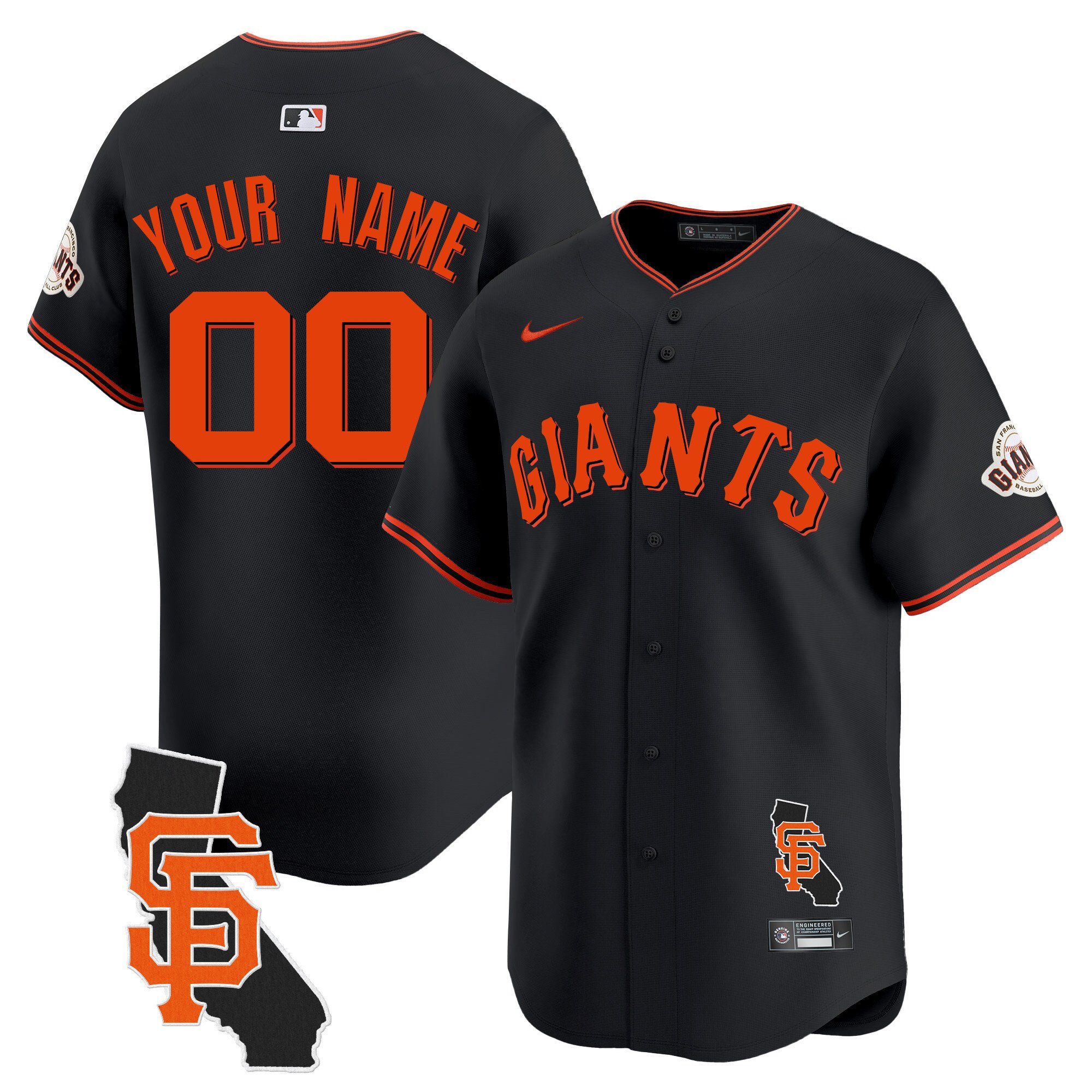 San Francisco Giants California Patch Vapor Premier Limited Custom Jersey – All Stitched