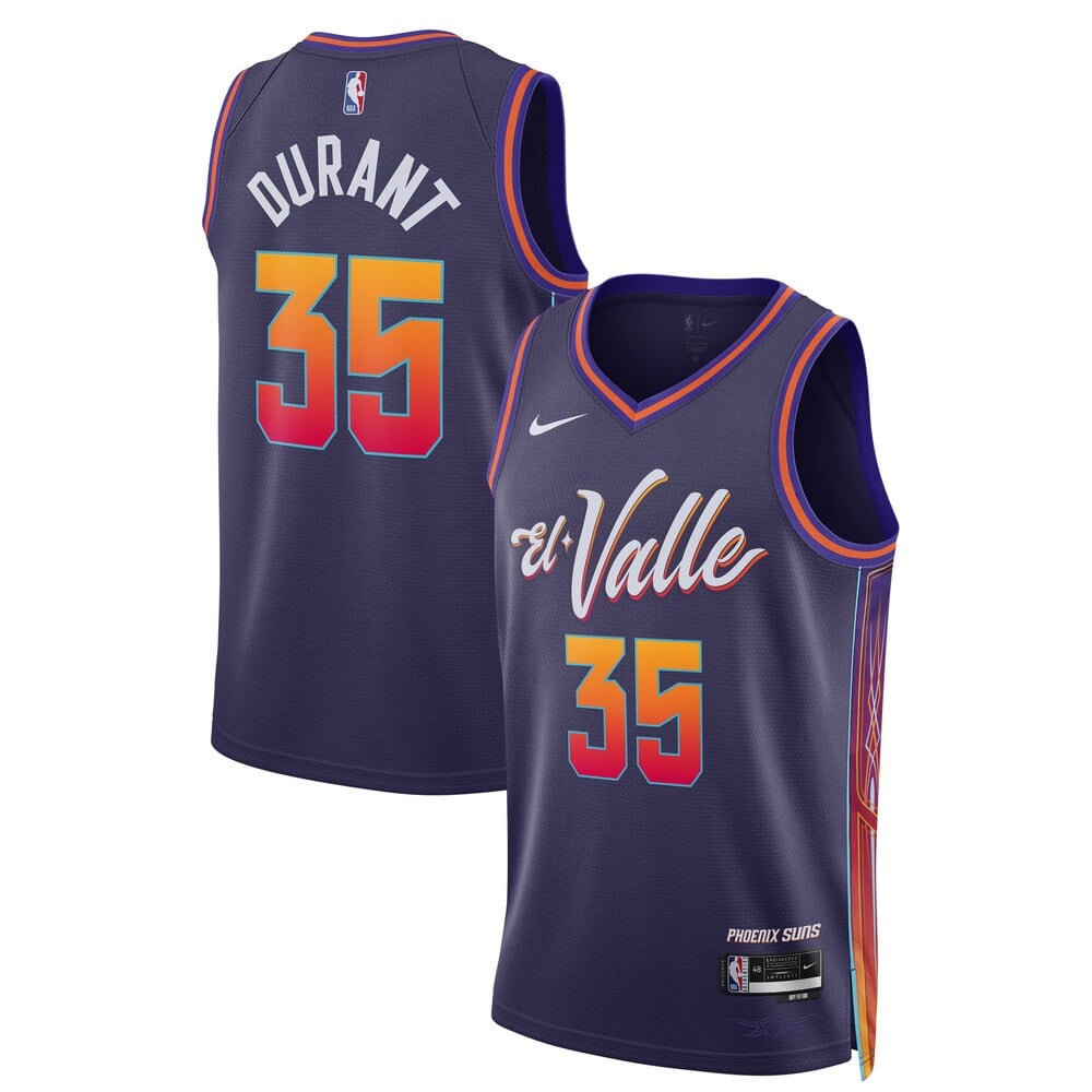 Kevin Durant Phoenix Suns El Valle 2024 City Edition Purple Jersey 