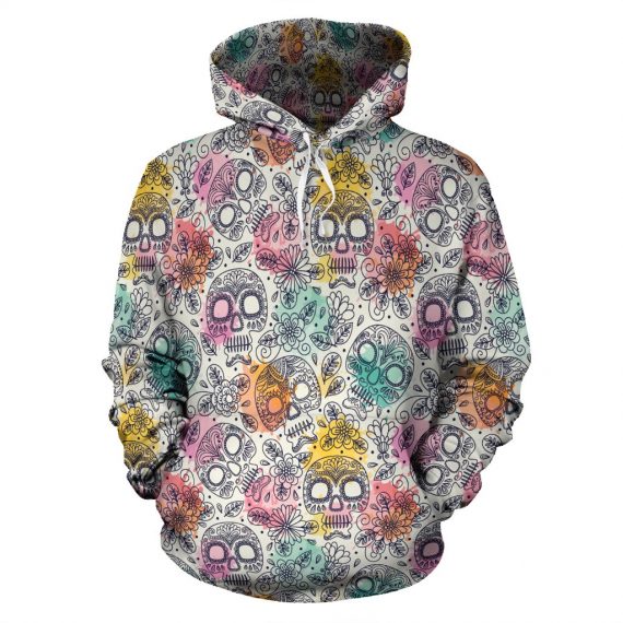 Skull Gift Watercolor Skull Hoodies