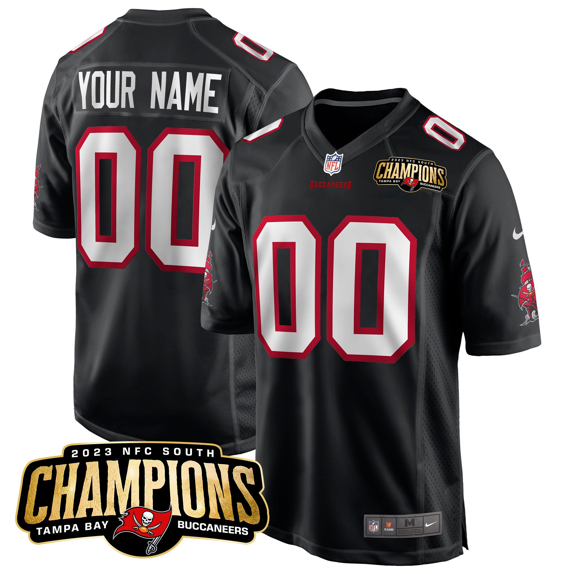 Buccaneers 2023 Nfc South Champions Patch Game Custom Jersey – All Stitched