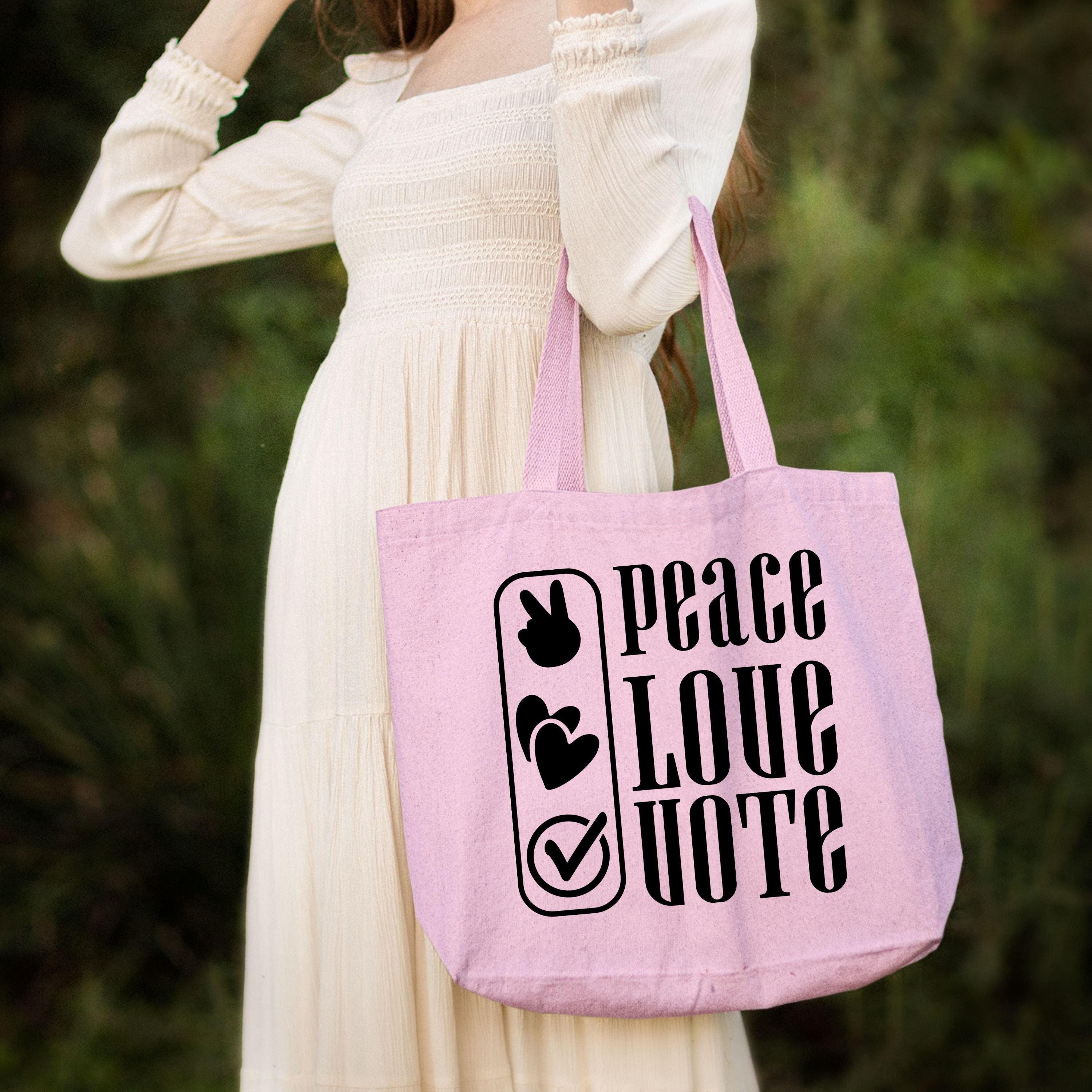 Peace Love Vote Tote Bag,Election Day Tote Bag,Republican and Democrats Gift,Election Meeting Crew Totes,Trump and Biden Support,Voter Squad