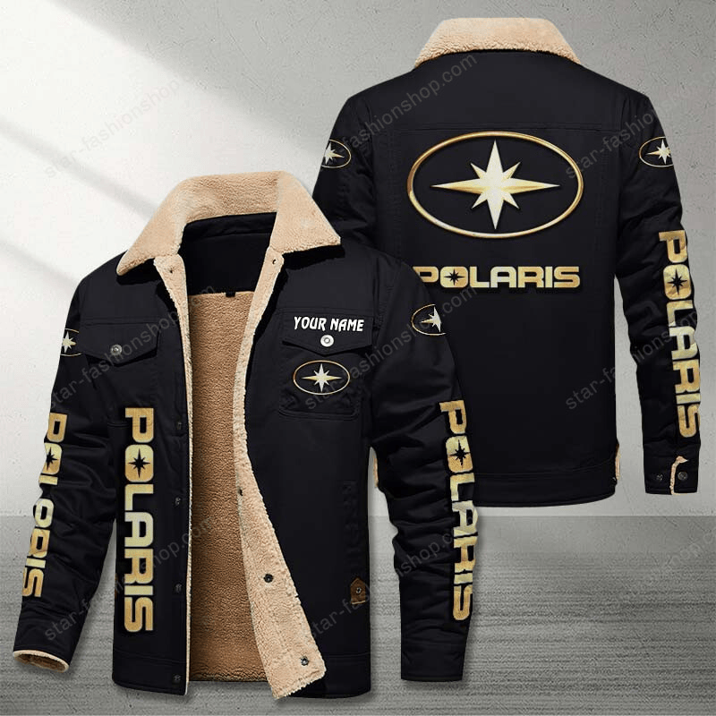 Polaris Black Custom Name Stand Collar Jacket