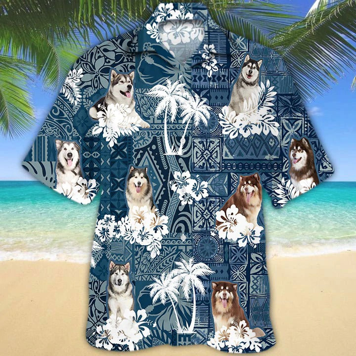 Alaskan Hawaiian Shirt 3D Full Printed Dog Hawaiian Shirts For Travel Summer, Hawaiian Dog Shirt