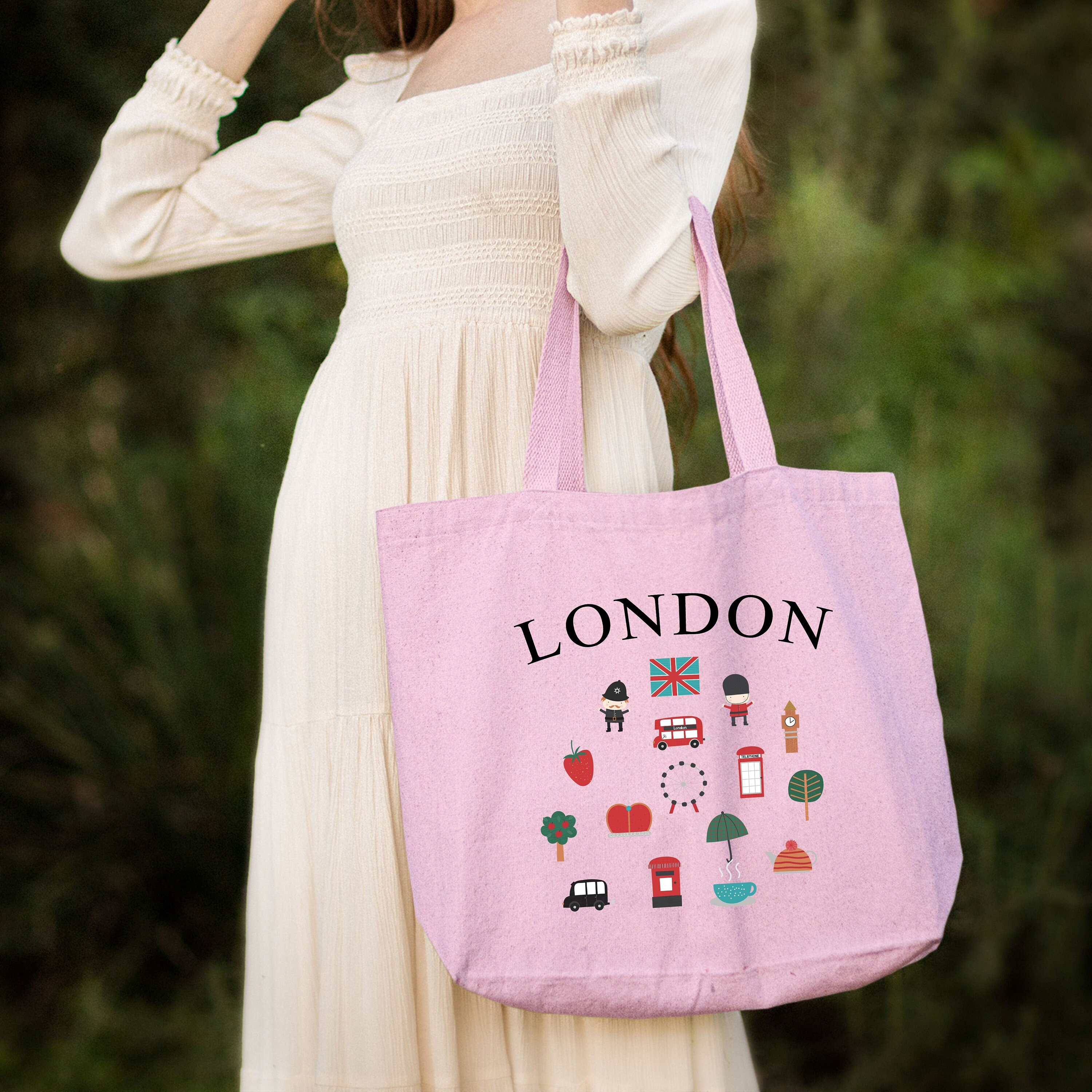 Aesthetic London Tote Bag, Gift For Her, Women Shoulder Bag,Unique Gift,Eco Friendly Bag,Gift For Daughter,Travel Essentials,Girlfriend Gift