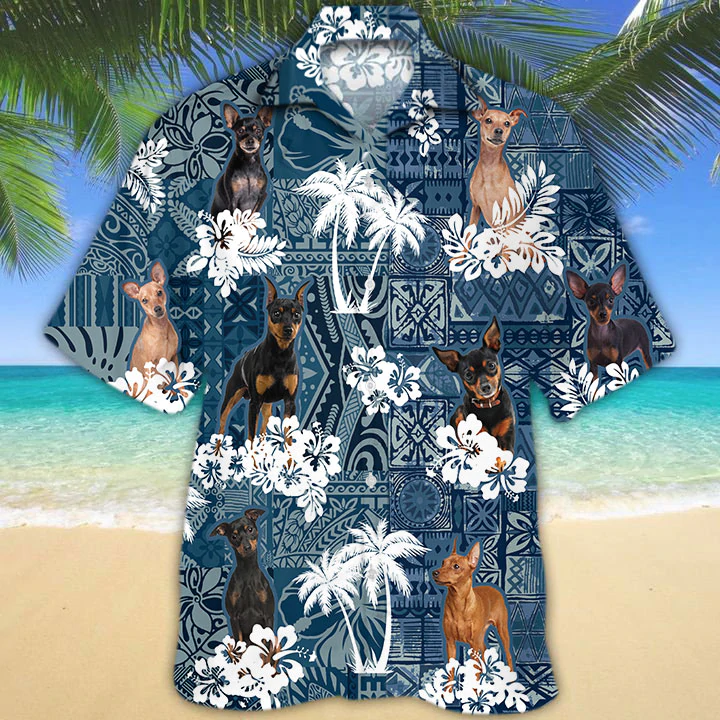 Miniature Pinscher Hawaiian Shirt, Flower Dog Short Sleeve Hawaiian Aloha Shirt For Men, Women, Gift For Summer