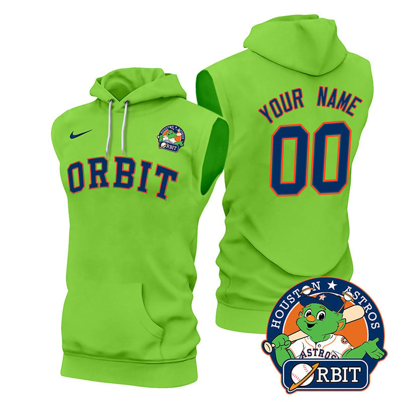 Astros Orbit Patch Sleeveless Custom Hoodie – All Stitched