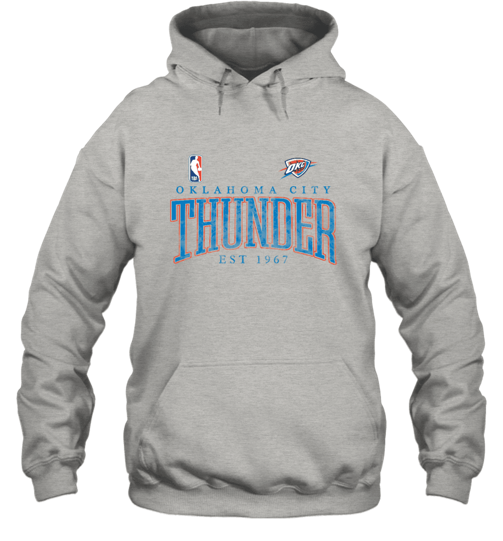 Oklahoma City Thunder Est NBA Basketball Logo Pattern Print 2D Hoodie