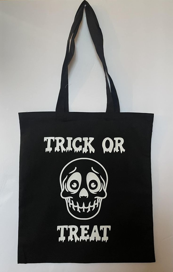 Trick or Treat Skeleton Reusable Halloween Cotton Tote Bag, Best Tote Bags Ideas, Cute Tote Bags Ideas, Tote Bag Design Ideas, Girls Tote Bag, Best Canvas Tote Bags Ideas