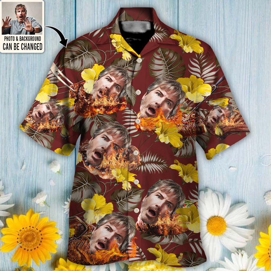 Bbq You Want Tropical Style Custom Photo – Hawaiian Shirt – Personalized Photo Gifts