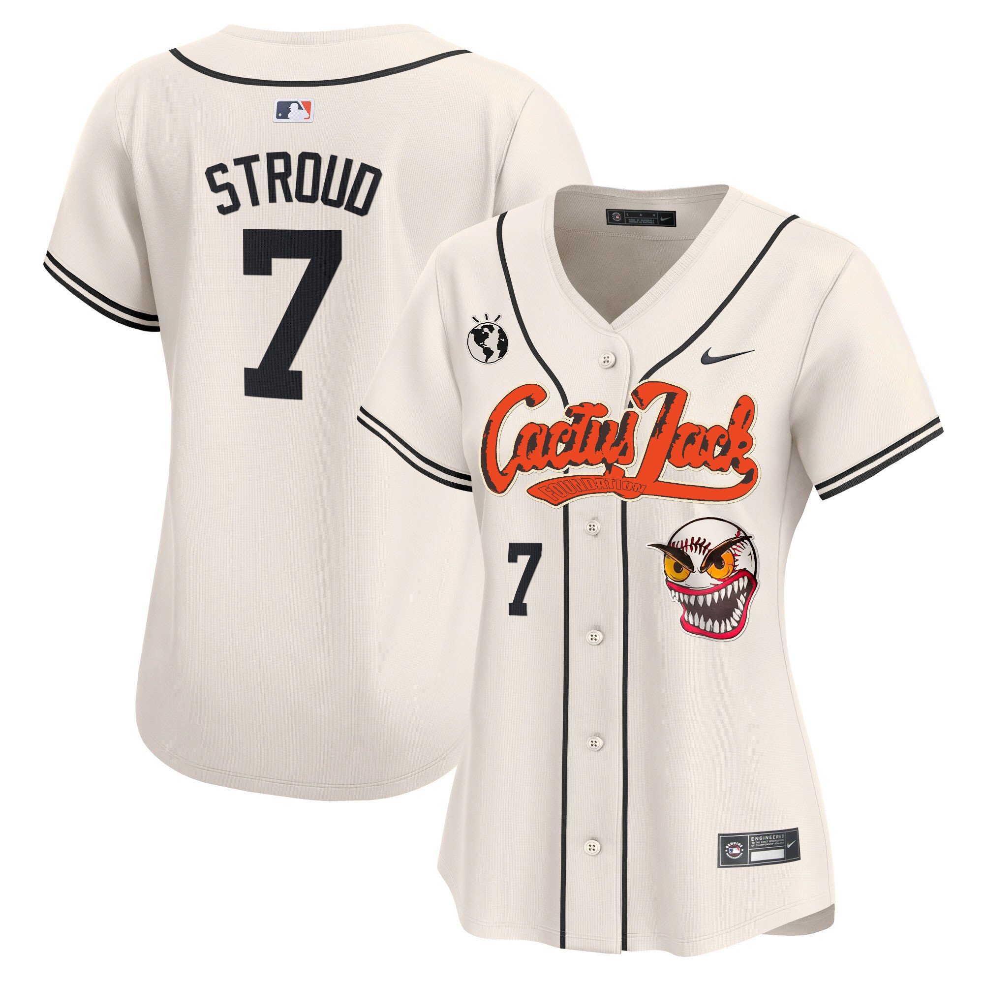 Women’S Houston Astros Cactus Jack Vapor Premier Limited Jersey – Stitched