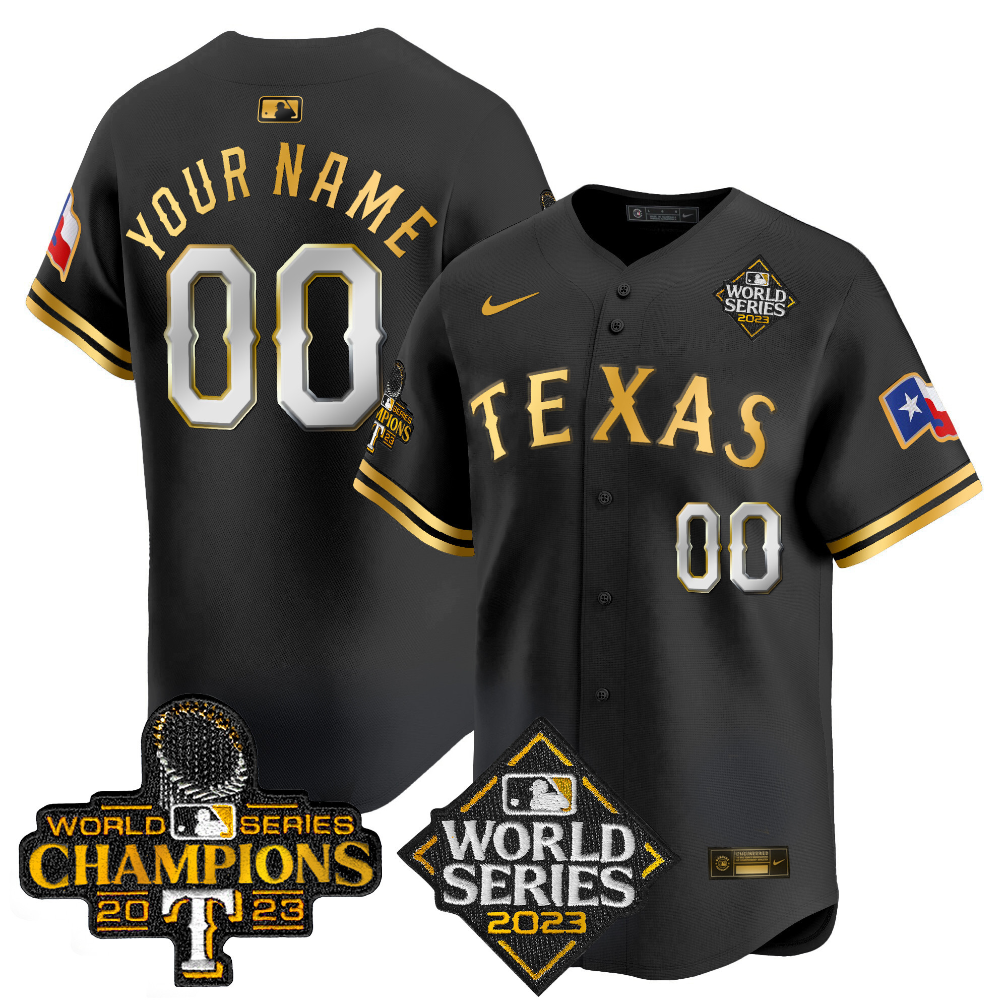 Texas Rangers World Series Champions Vapor Premier Limited Custom Jersey V4 – All Stitched