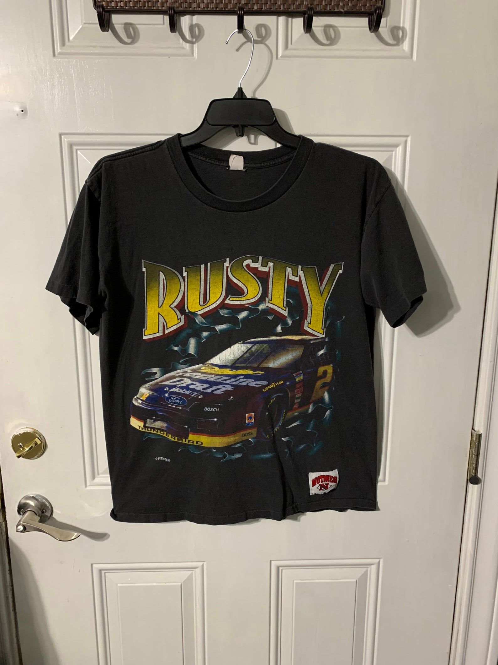 Vintage 80S Rusty Wallace Nascar Racing T-Shirt M By Nutmeg