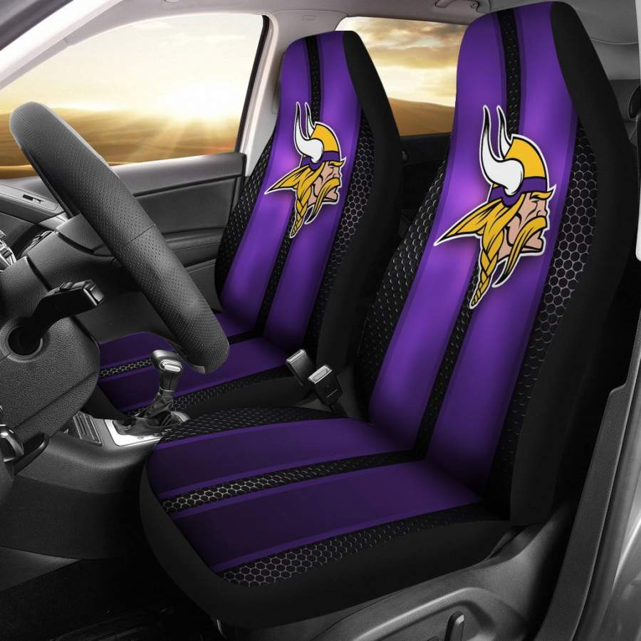 Incredible Line Pattern Minnesota Vikings Logo Car Seat Covers CSC9916