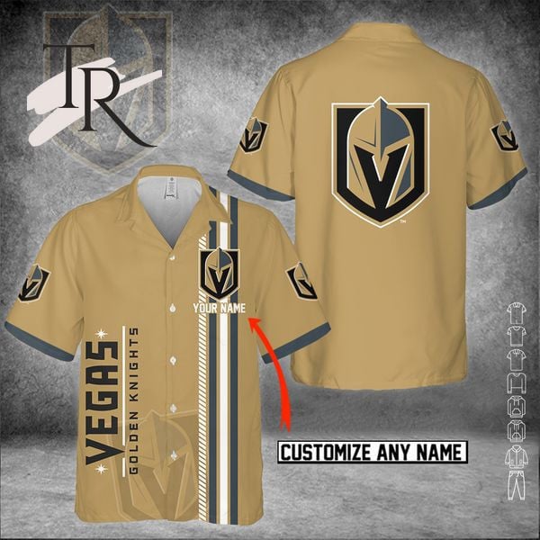 Custom Name Nhl Vegas Golden Knights Gold 3D Hawaiian Shirt