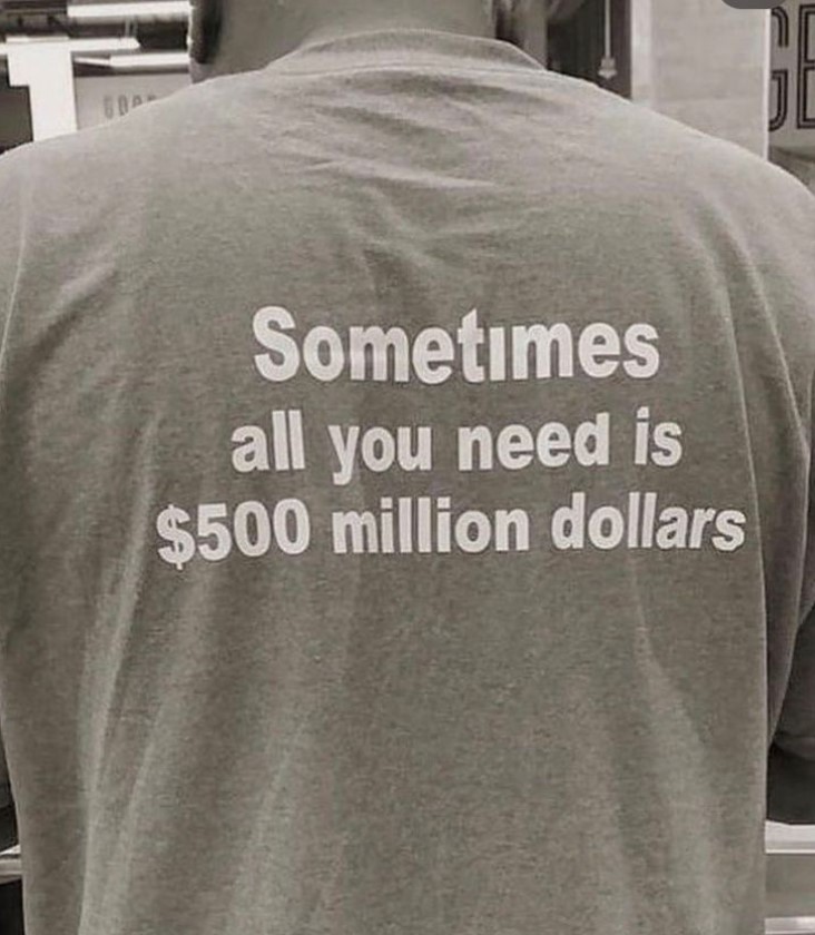 Sometimes all you need is 500 million Dollars Funny Tee Shirt Outfits