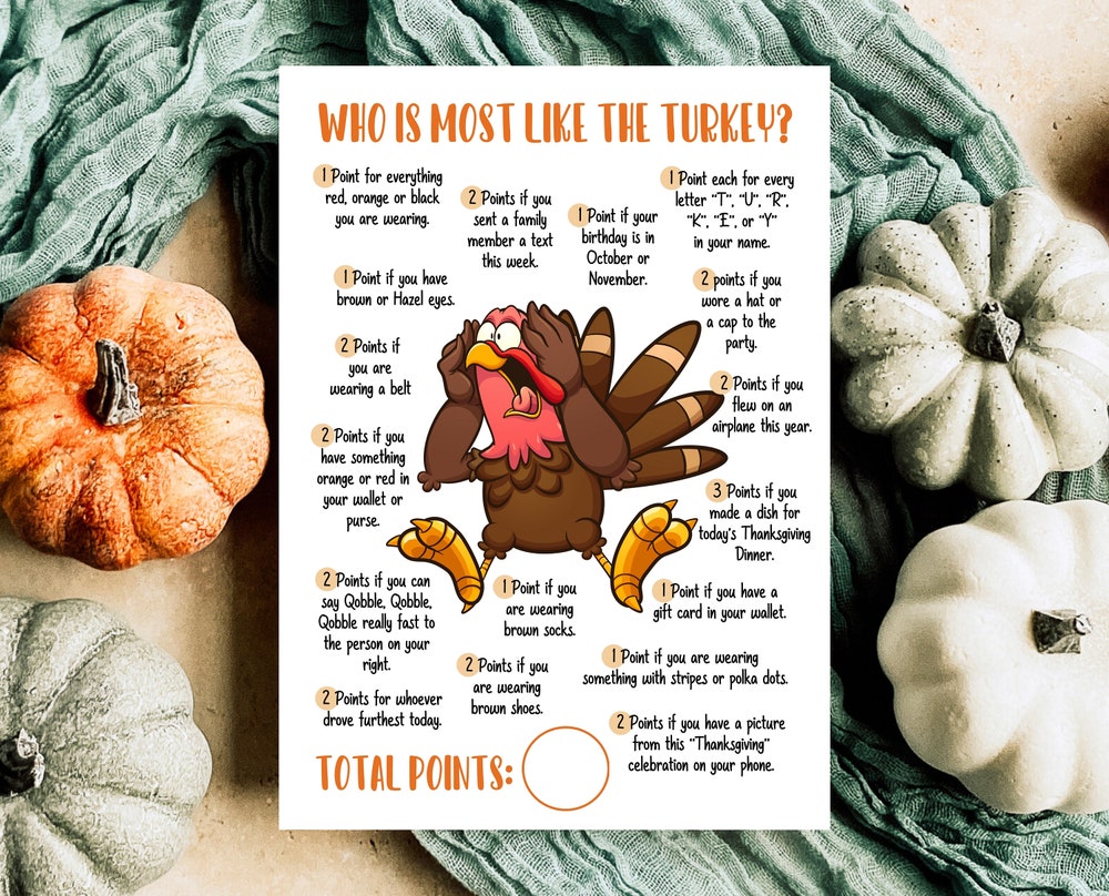 Printable Thanksgiving Game,Family Thanksgiving Game, Dinner Table Game, Office Party Game, Thanksgiving Group Game , Halloween Outfits, White Lie Shirts, Fall Shirts, Family Christmas Shirts, Fall Outfits Women - Premium Styles Kittyband Realtorgift