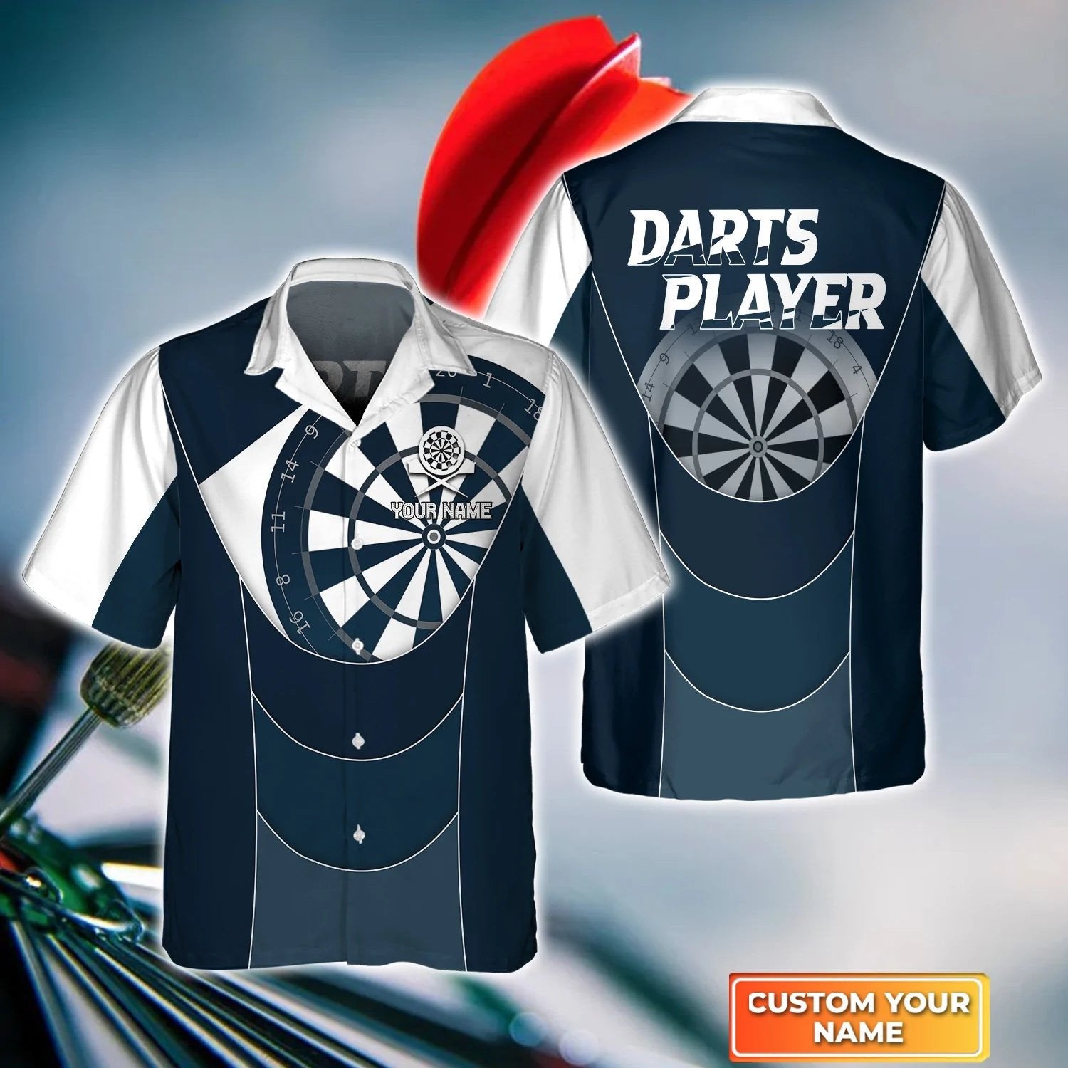 Throwing Bulleyes Dartboart Personalized Name 3D Hawaiian Shirt For Darts Team Player