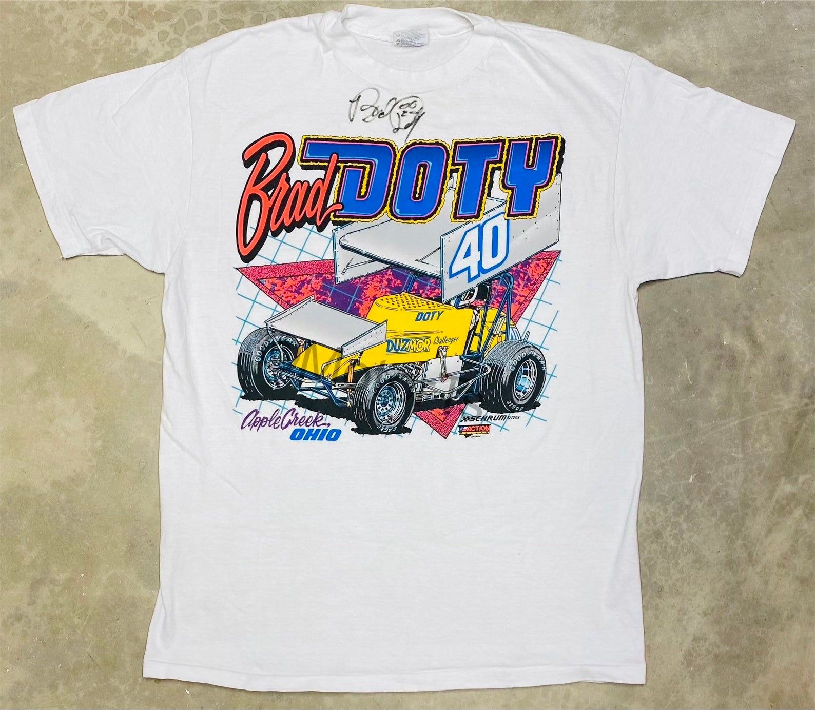 Vintage 1993 Brad Doty Autographed S Car Tee –