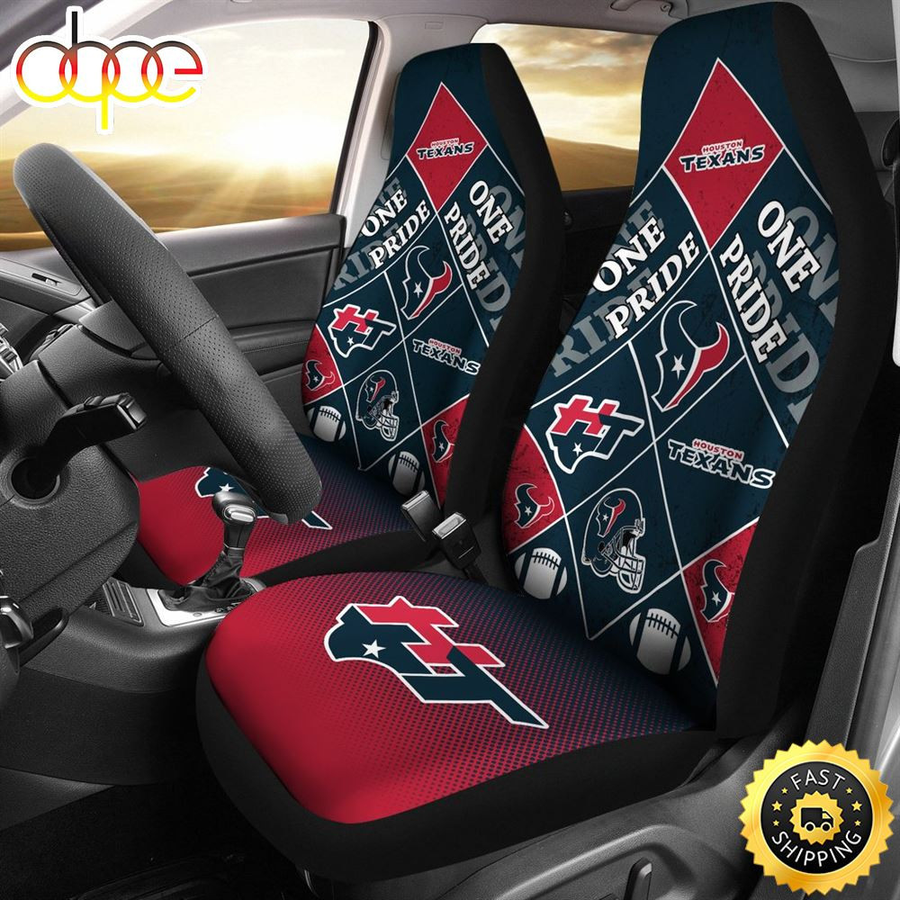 Colorful Pride Flag Houston Texans Car Seat Cover Set CSC6420