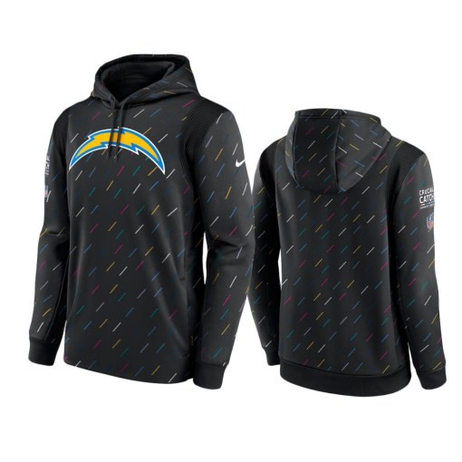 Los Angeles Chargers Charcoal Therma Pullover 2021 Crucial Catch Hoodie