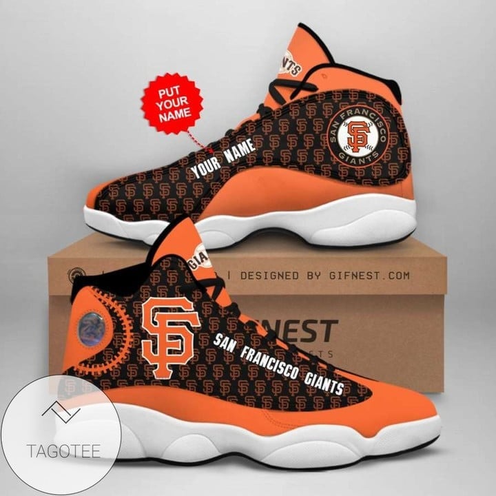 Custom Name MLB San Francisco Giants Baseball Team Name And Logo Air Jordan 13 Sneakers JD13 V2821