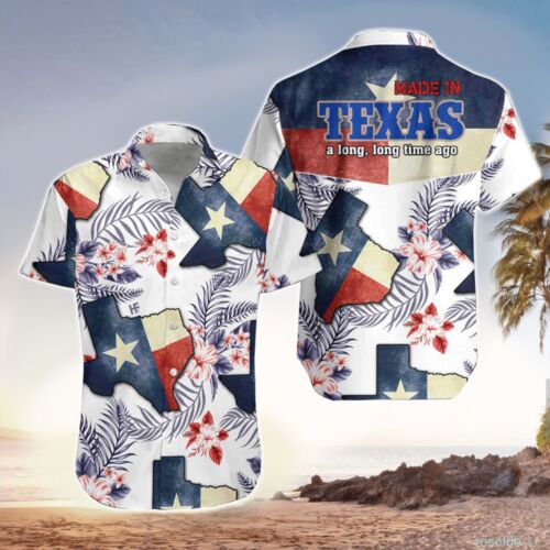 Floral Texas Hawaiian Shirt, A Long Time Short-Sleeve Hawaiian Shirt For Men, Women