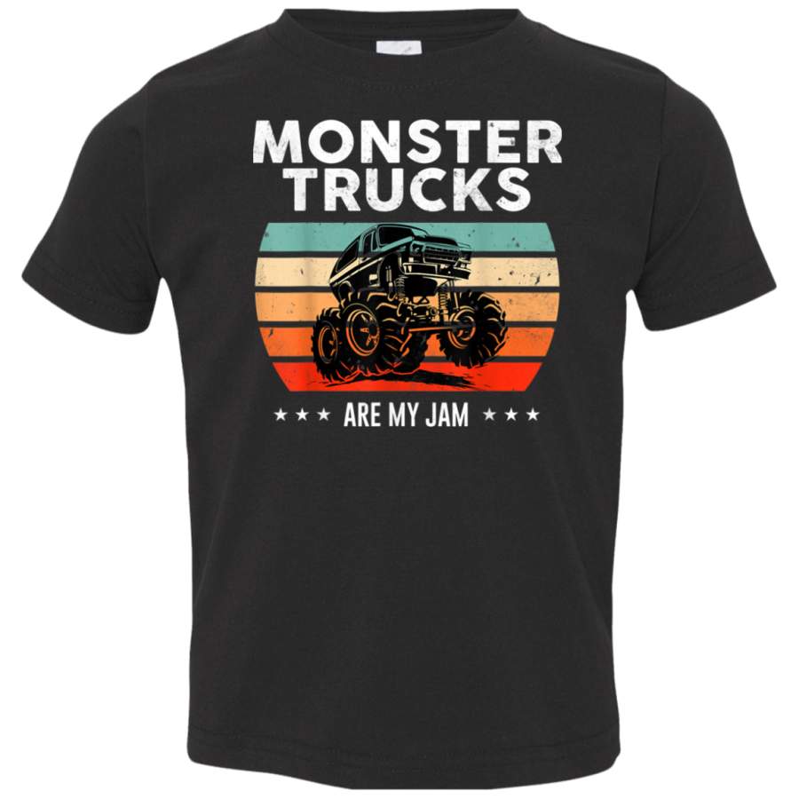 Vintage Monster Truck Are My Jam Retro Sunset Cool Engines TShirt 3321 Rabbit Skins Toddler Jersey T-Shirt