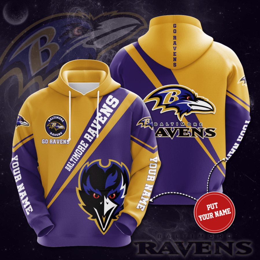 Personalized Baltimore Ravens 3D Hoodie - V4 New Hoodies