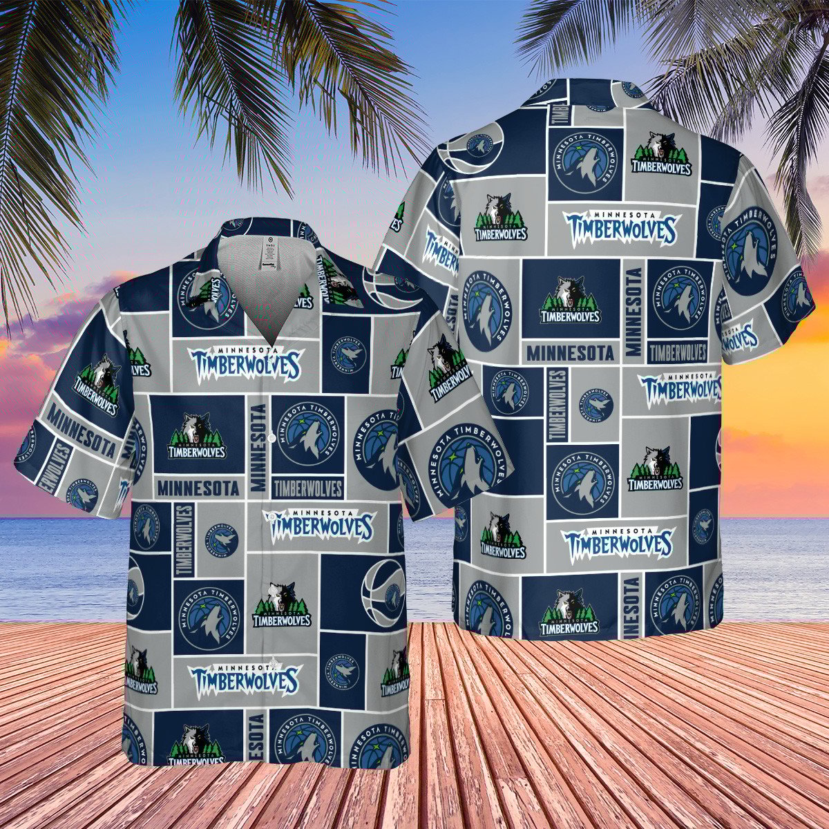 Minnesota Timberwolves Nba Basketball Logo Collection Pattern Hawaiian Shirt