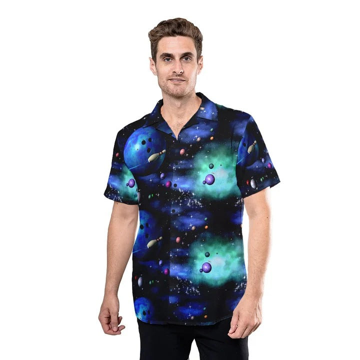 Bowling Galaxy The Universe Hawaiian Shirt, Coolspod Bowling Hawaiian Shirts Men Women