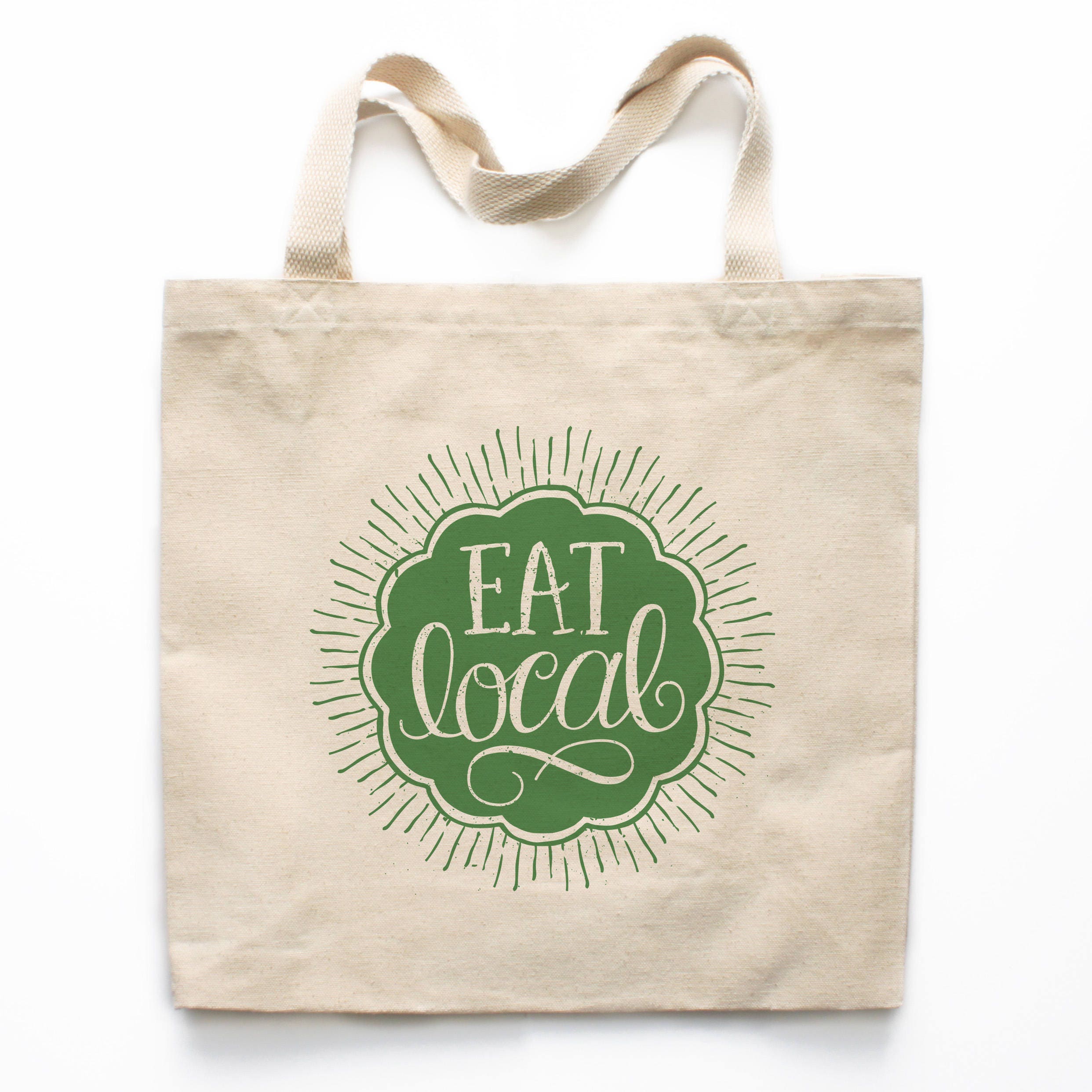 Farmers Market Tote Bag, Eat Local Tote Bag, Farm Market Tote Bag, Canvas Bag, Market Bag, Shopping Bag, Reusable Grocery Bag 0197