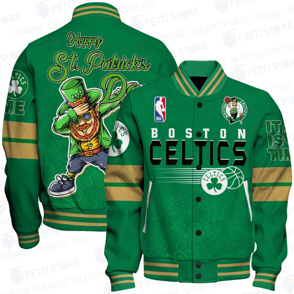 Boston Celtics Basketball Team Happy Saint Patrick’s Day Varsity Jacket STM Ver 03