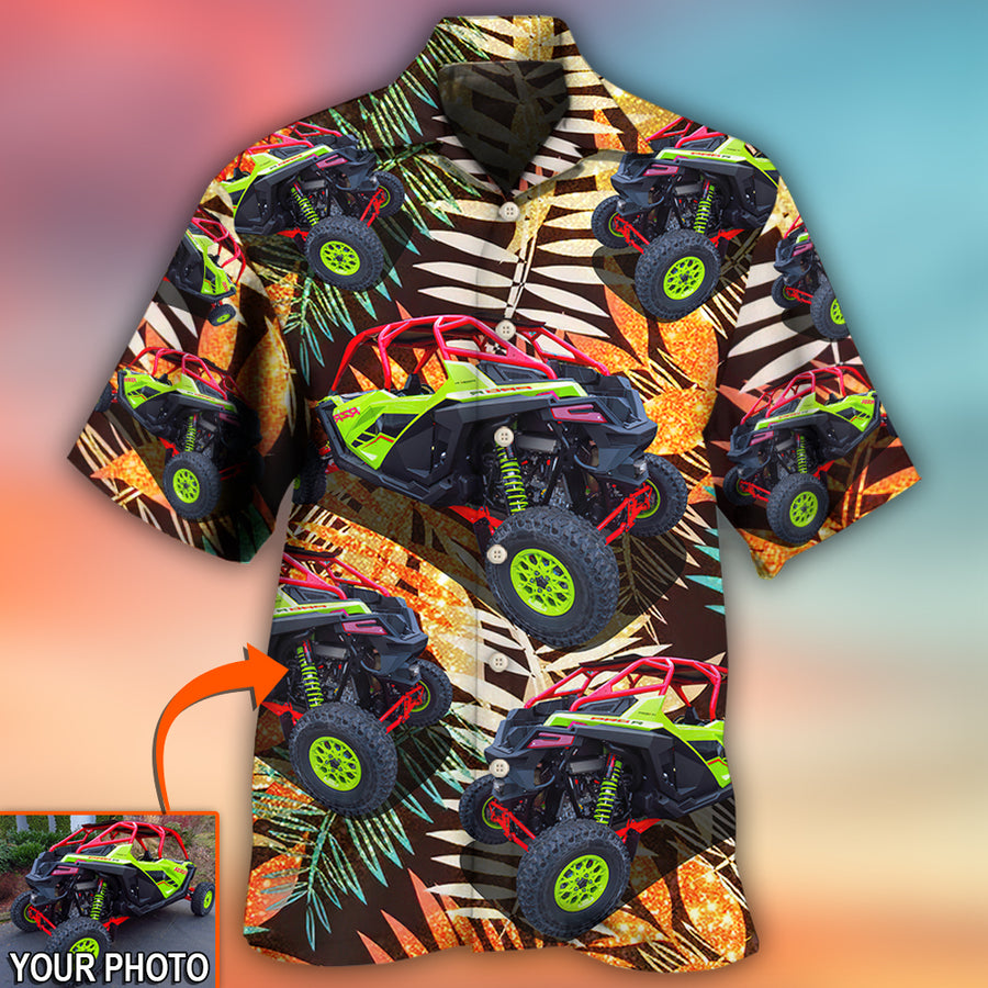 Car Polaris Pro Tropical Pattern Custom Photo Hawaiian Shirt, Personalized Hawaiian Shirt, Car Shirt