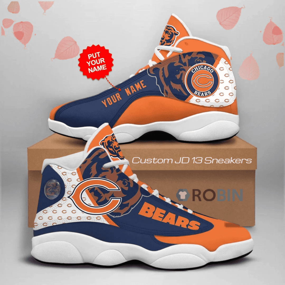 Custom Chicago Bears Football Air Jordan 13 Shoes JD13 V2603