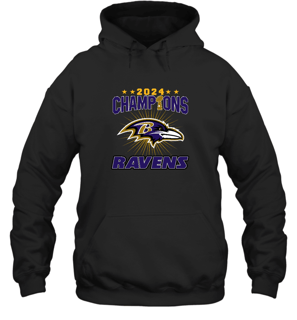 Baltimore Ravens LVIII Champ Stars Unisex 2D Hoodie