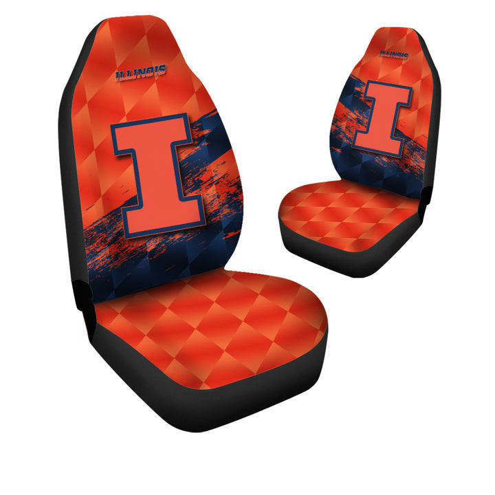 Illinois Fighting Illini Orange Blue Car Seat Cover Set CSC3900