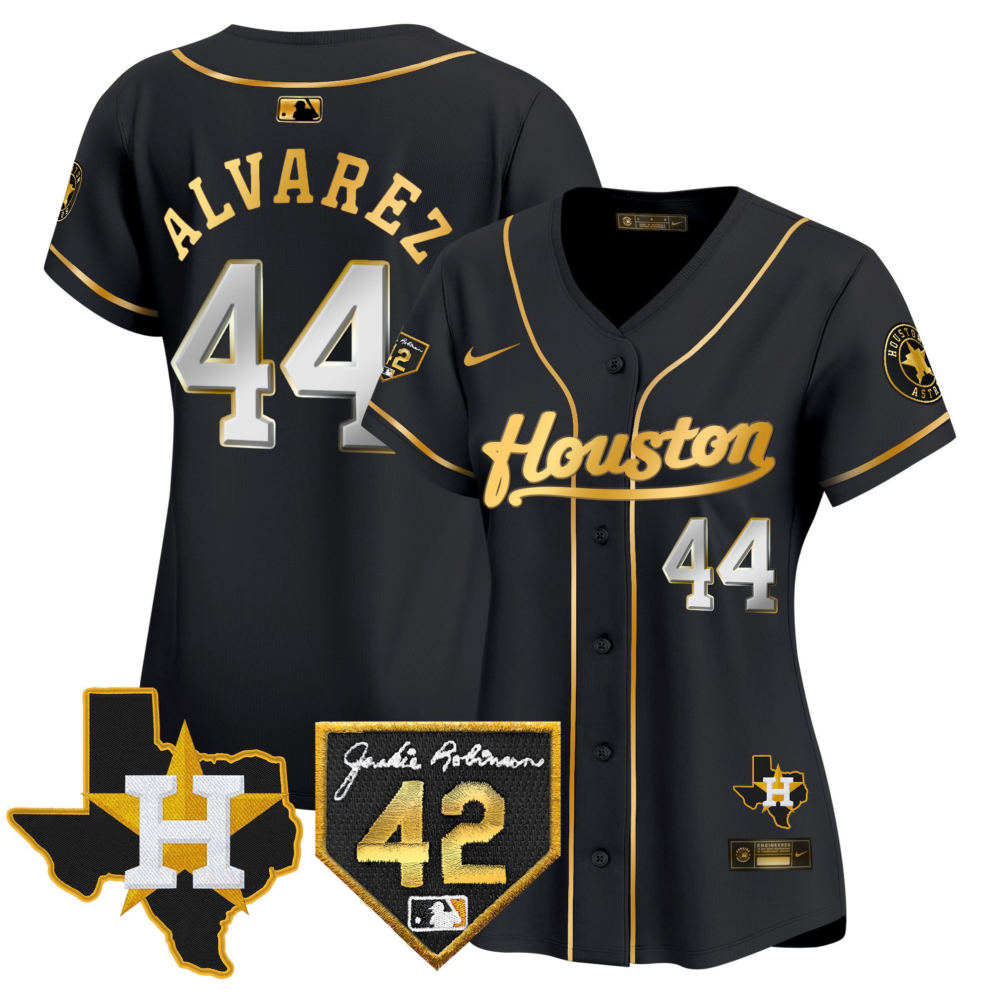 Women’S Houston Astros 2024 Jackie Robinson Patch Vapor Premier Limited Jersey – All Stitched