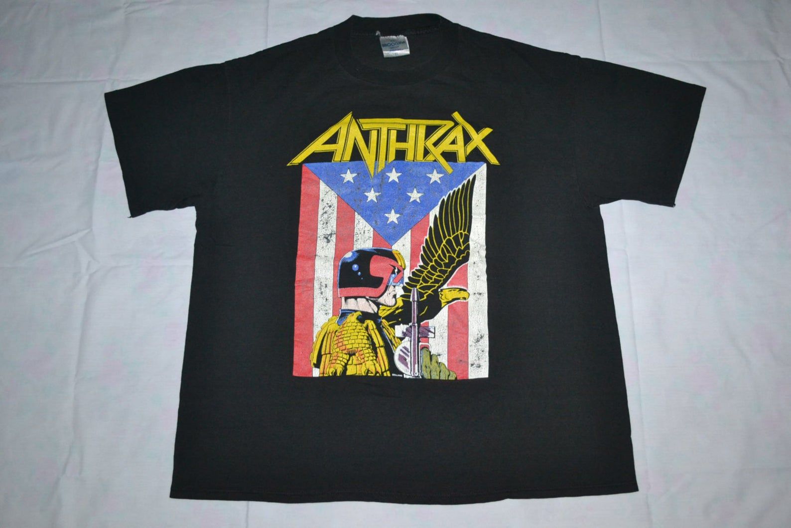 Vintage 80S Anthrax Judge Dredd We Are The Law Tour Concert Promo Rare T-Shirt