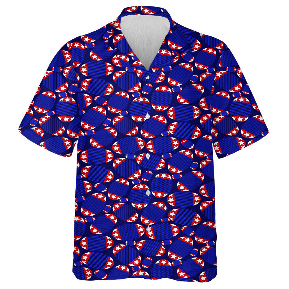 American Flag Style American Football Rugby Ball Pattern Hawaiian Shirt, Hawaiian Shirt Gift, Christmas Gift
