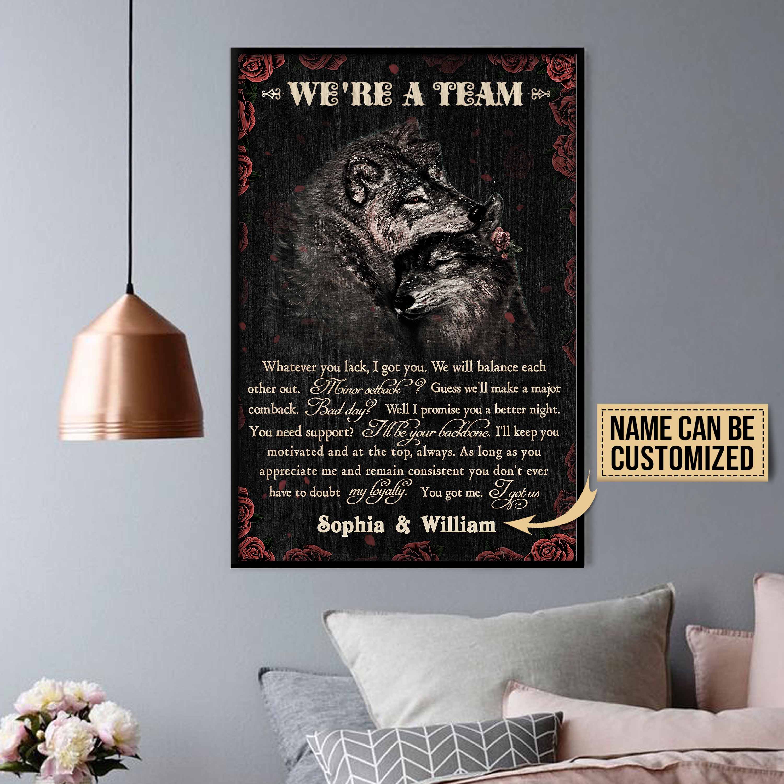 Personalized Wolf Rose We Are A Team …