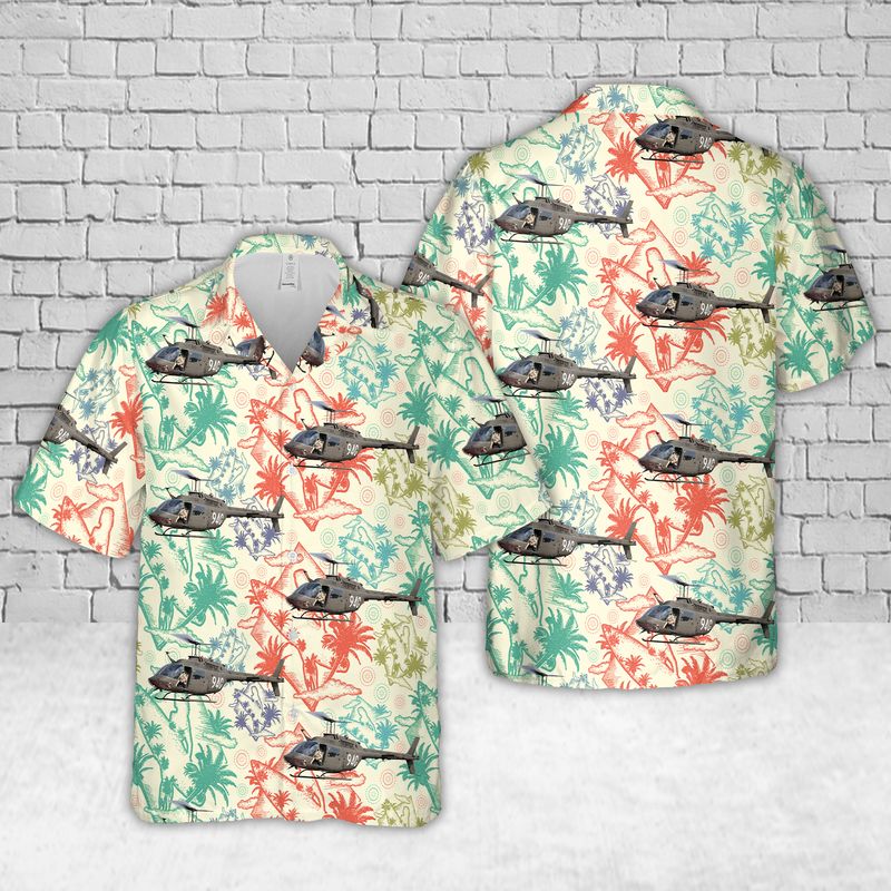 Us Army Bell Oh-58A Kiowa (206A-1) Hawaiian Shirt