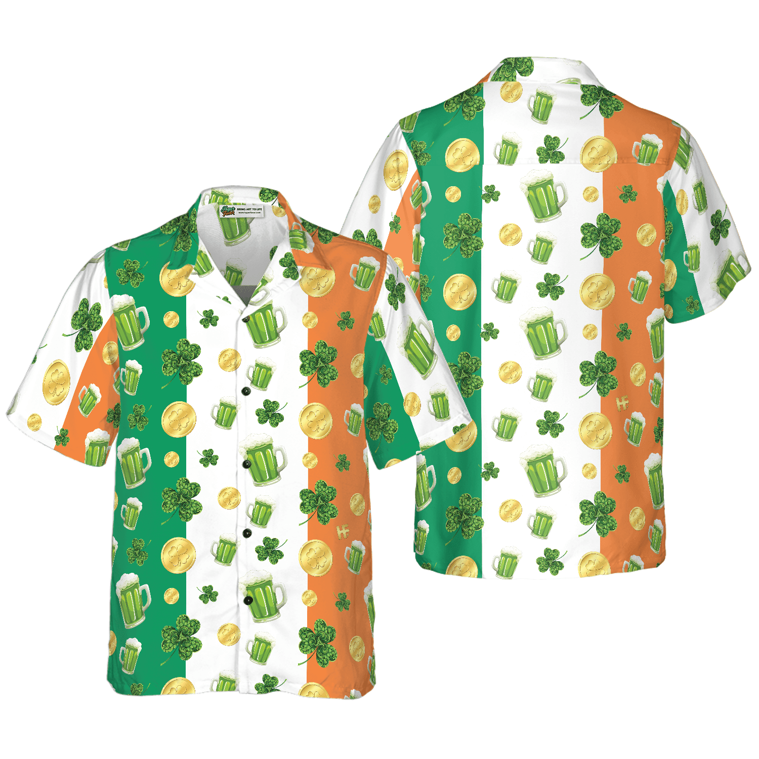 Beer Shamrock And Coin St Patrick’S Day Hawaiian Shirt