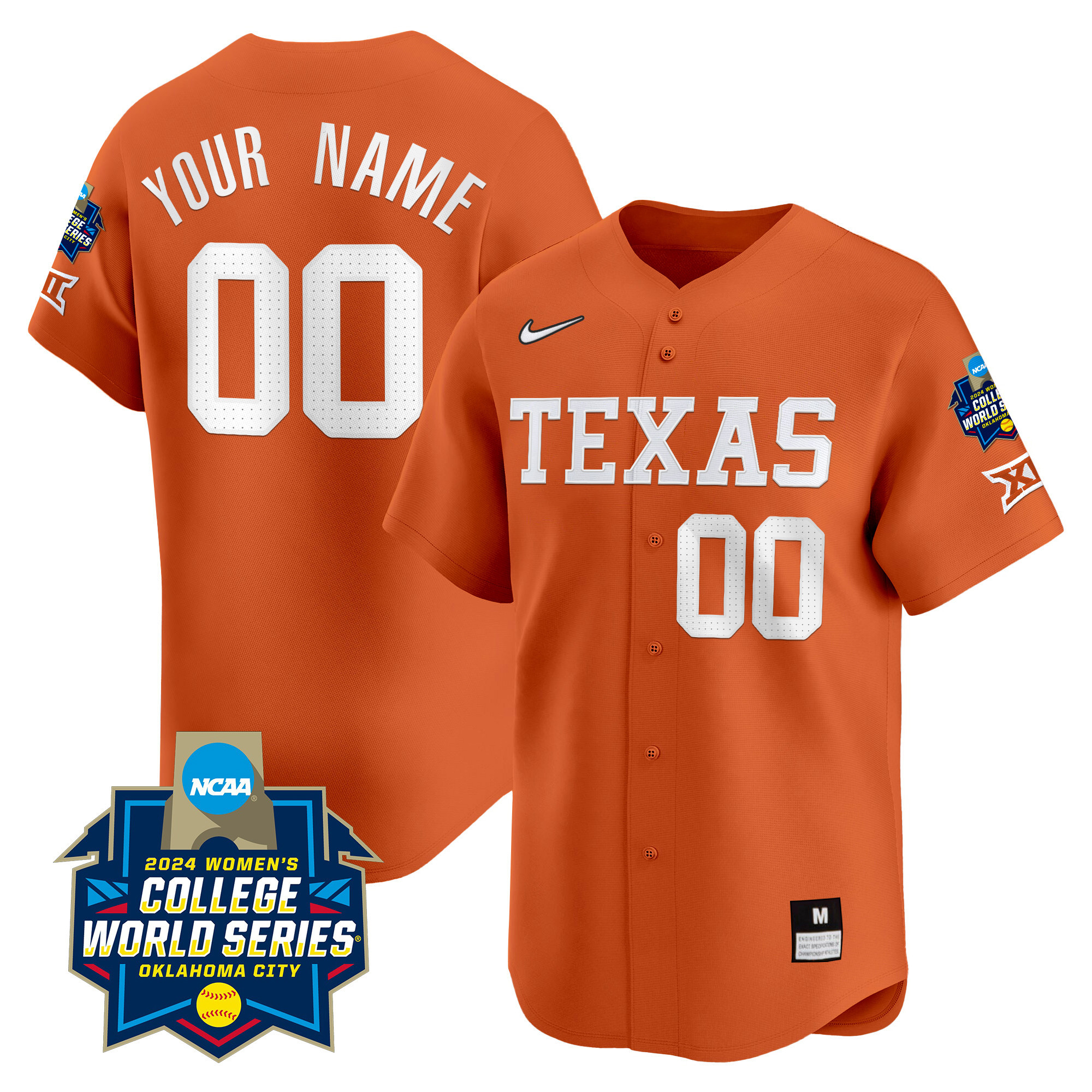 Texas Women’S College World Series Champions Vapor Premier Limited Custom Jersey V2 – All Stitched