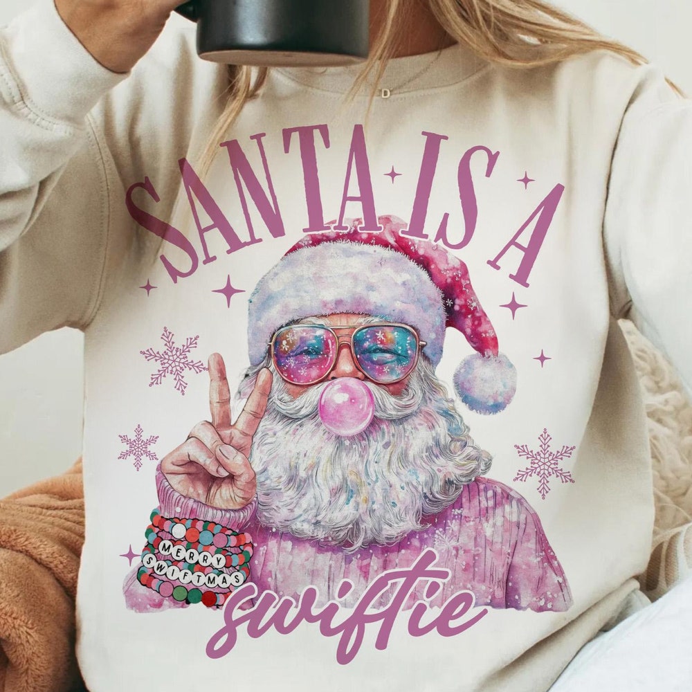 Santa Is A Swiftie Png, Merry Swiftmas Png, Merry Christmas Png, Christmas Shirt Png Design, Christmas Sublimation, Funny Christmas Png Wear Art, Own The Look