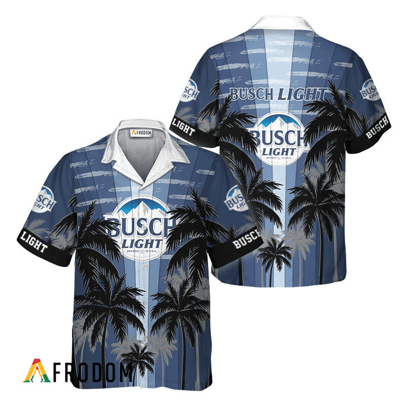 Busch Light Tropical Coconut Palms Hawaiian Shirt