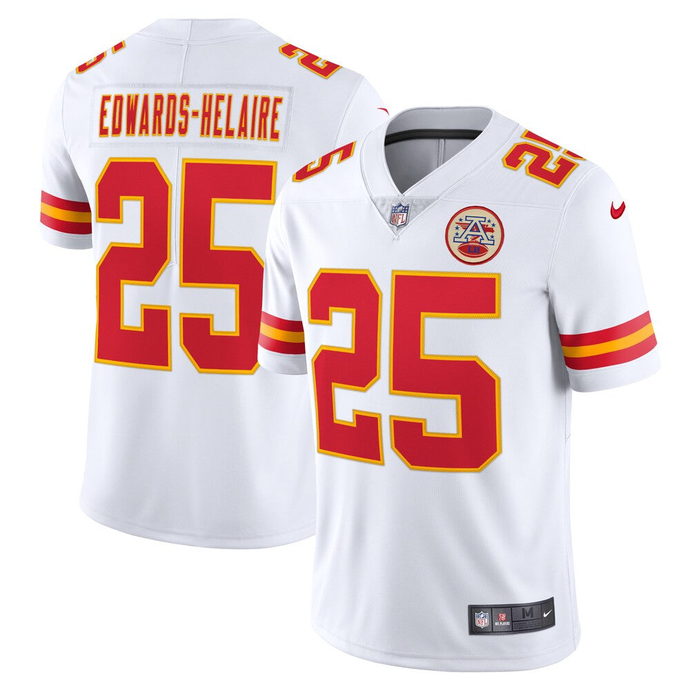 Men’S Kansas City Chiefs Clyde Edwards-Helaire Nike White Vapor Limited Jersey