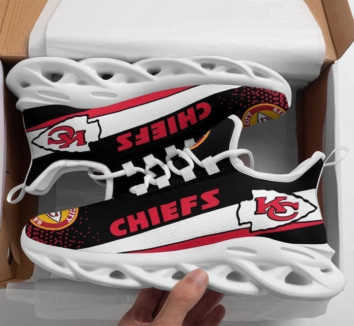 Kansas City Chiefs Black And White Max Soul Clunky Shoes Yeezy Running Sneakers MS5816